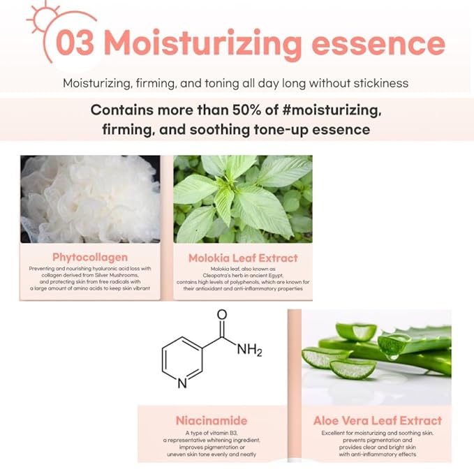 BU:NiO Calming Cool Tone up sun Cushion Foundation SPF50+ CC/BB Cream(0.88FlOz) Transparent&Natural tone-up&Even skin tone-Whitening&Wrinkle Improvement,Derma tested (Pink Beige, 0.88Fl Oz (Refill))
