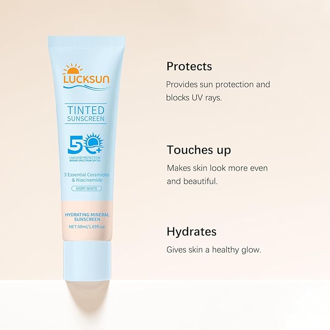 Tinted Sunscreen for Face, SPF 50 2 Pack - Face Sunscreen Lotion,UV Defense, Moisturizing, Travel Size, Light (50ML)