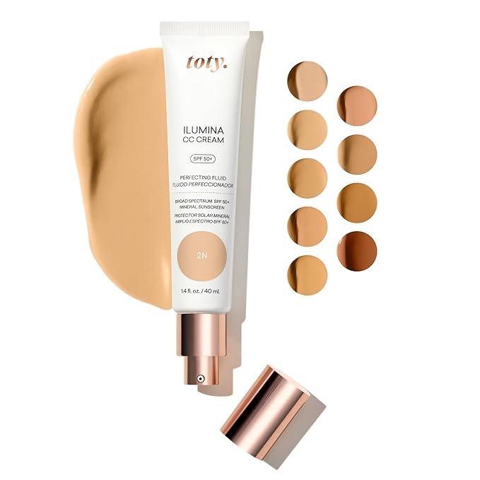 Toty by Sofia Vergara - lumina CC Cream SPF 50+, 100% Mineral Color Correcting Cream - Medium Coverage Foundation & Broad Spectrum Sunscreen for Face - Non Comedogenic - 2N LIGHT BEIGE
