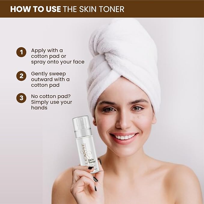 Cleanse Ayurveda Skin Toner with Green Tea & Aloe Vera for Wrinkles & Fine Lines, Radiating Face Toner for Women & Men, for All Skin Types, 1.7 Fl Oz