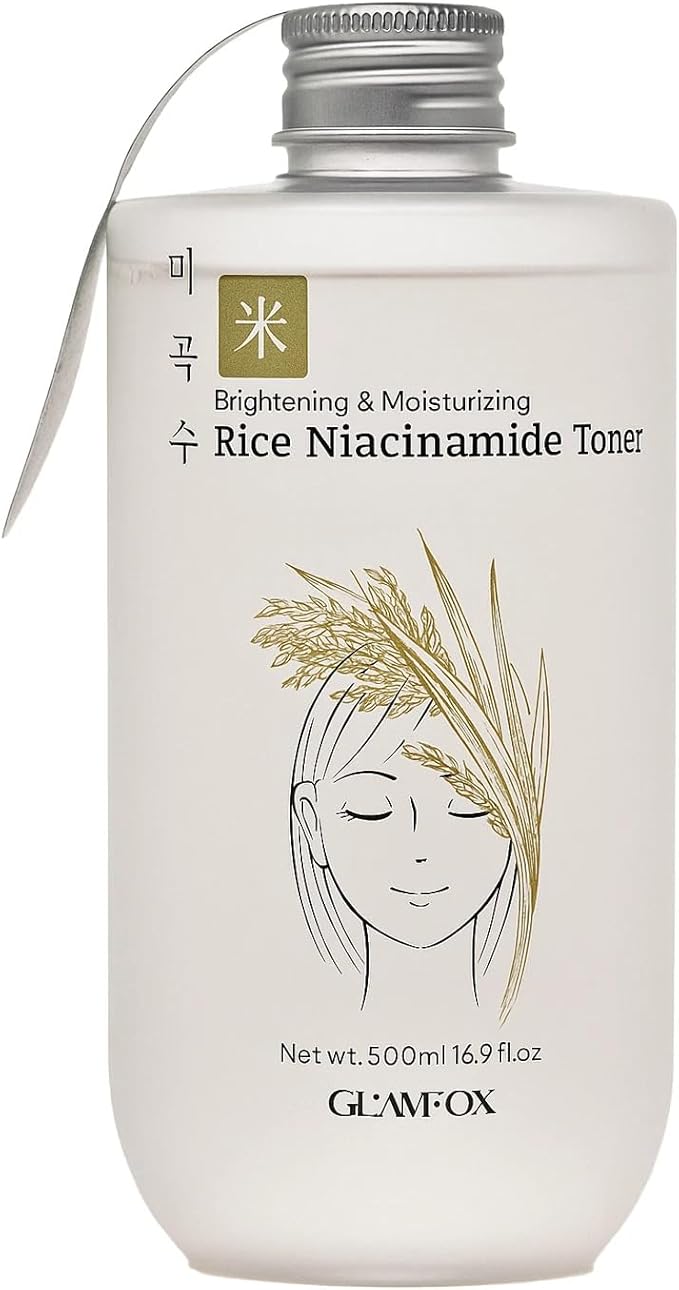 Rice Niacinamide Toner, Korean Rice Extract, Brightening & Hydrating Face Toner, 16.9 fl oz
