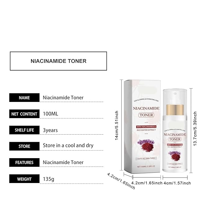 Niacinamide Hydrating Toner - Moisturizing, Brightening Facial Essence Water For Refreshing Skin & Long-Lasting Glow(1PCS)