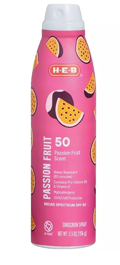 HEB Sunscreen Spray SPF 50 Broad Spectrum 5.5oz - 1 Bottle (Passion Fruit)