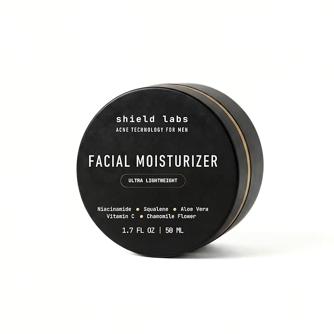 Shield Facial Moisturizer for Men and Boys, Lightweight Hydration Cream for Oily or Sensitive Skin, 1.7 oz, Pack of 1