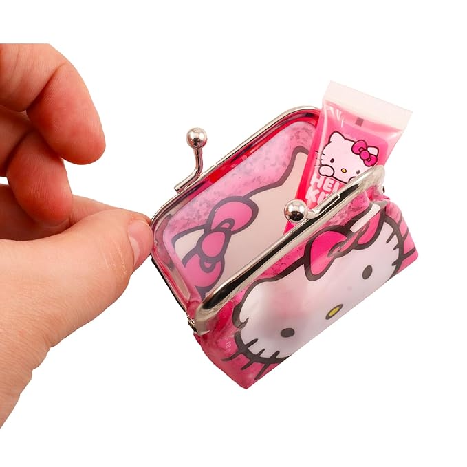 Hello Kitty Lip Balm Tubes - Bundle with 2 Lip Balms in Assorted Flavors for Party Favors Plus Coin Purse, Stickers