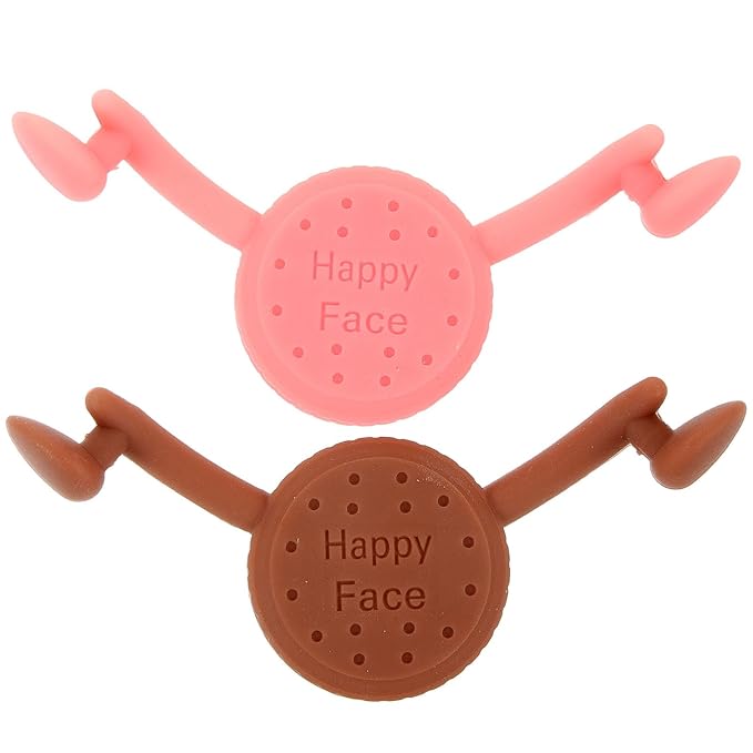 Veemoon 2pcs Face Smile Exerciser Set, Portable Daily Smile Trainer for Men and Women, Brown and Pink Soft Facial Muscle Toner for Lip and Cheek Sculpting