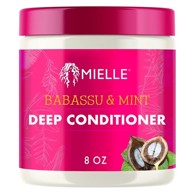 Mielle Organics Babassu & Mint Deep Conditioner with Protein, Moisturizing & Conditioning Deep Treatment, Hydrating Repair for Dry, Damaged, & Frizzy Hair (8 Oz)