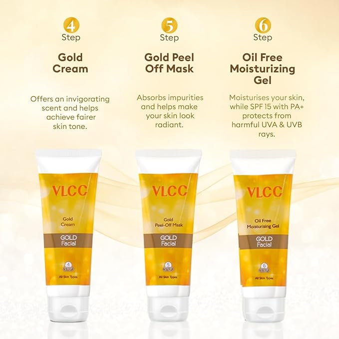 VLCC Gold Facial Kit + FREE Rose Water Toner | 300gm + 100ml