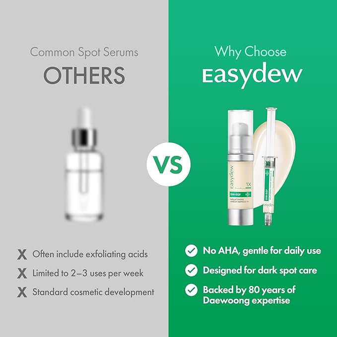 Easydew DW-EGF Melatoning Ampoule 5X - Hydrating Dark Spot Serum with Niacinamide & Glutathione for Uneven Skin - Fast Absorbing Day & Night Ampoule Korean Skin Care (Pump 0.27 fl oz, EGF 5X)