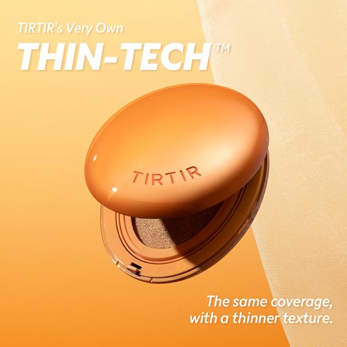 [*Mini Size*] TIRTIR Mask Fit Ai Filter Cushion Foundation | AI-Like Semi-Matte Finish - Up to 72-Hour Medium to Full Coverage Korean BB Cushion Make up Beauty, #24W Soft Beige, 0.15 Fl Oz