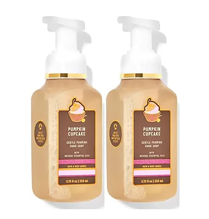 Bath & Body Works Bath and Body Works Pumpkin Cupcake Gentle Foaming Hand Soap 8.75 Ounce 2-Pack (Pumpkin Cupcake) 17.5 fluid_ounces