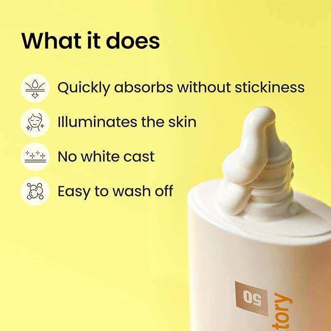 CNP Daily Milky Light Sunscreen (1.7 fl. oz.) - Broad Spectrum SPF 50 UV Protection with Niacinamide, for Face & Body, No White Cast, Fast Absorbing, Non-Greasy Finish, Gifts for Women