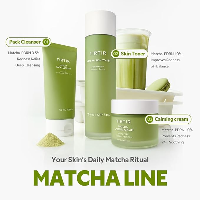 TIRTIR Matcha Pack Cleanser | Deep Pore Cleanser & Exfoliating Face Wash, Gelato-to-Foam, 2-in-1 Blackhead & Sebum Control – 5,000ppm Matcha PDRN + AHA Complex, Korean Cleanser for Sensitive Skin