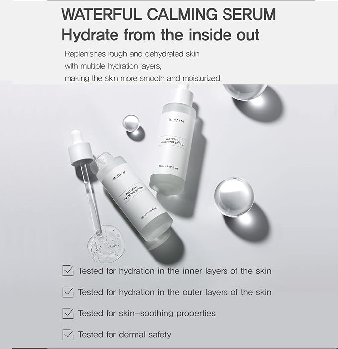Waterful Calming Serum – 86% Succulent Extract, Niacinamide & Hyaluronic Acid for Deep Hydration & Soothing | Vegan, Fragrance-Free Korean Skincare for Oily, Sensitive & Acne-Prone Skin -1.69 fl.oz.