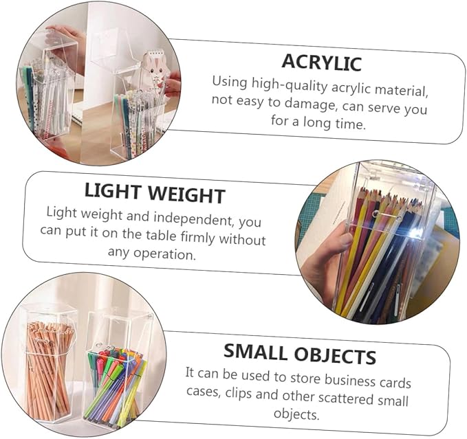 DOITOOL Acrylic Makeup Brush Holder with Lid Clear Pen Holder Storage Box Dust-Free Cosmetic Organizer for Vanity and Desktop 4.33 X 3.35 X 4.33 Inch
