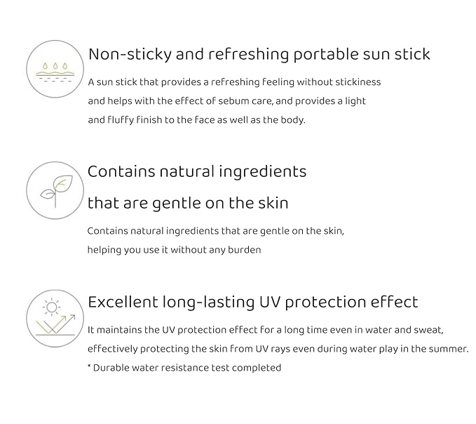 Natural Perfection Fresh Sun Stick 22g Non-sticky, waterproof, mild sun cream (Pacakage may Vary)