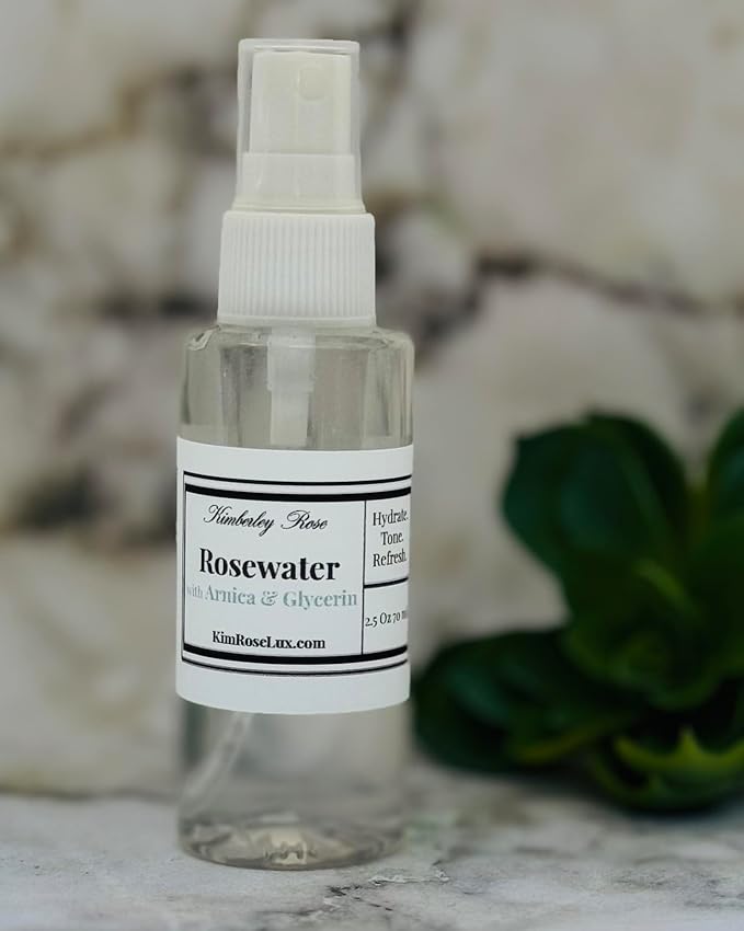 Rosewater and Glycerin Hydrating Face Mist with Arnica Extract, for Face, Hair, Locs