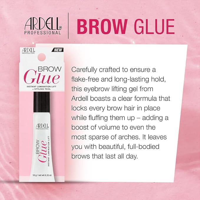 Ardell Brow Glue Clear – Strong Hold Clear Eyebrow Gel for Lamination Lift, Long-Lasting Brow Gel Styler for Shaping & Setting Brows, 0.35 oz