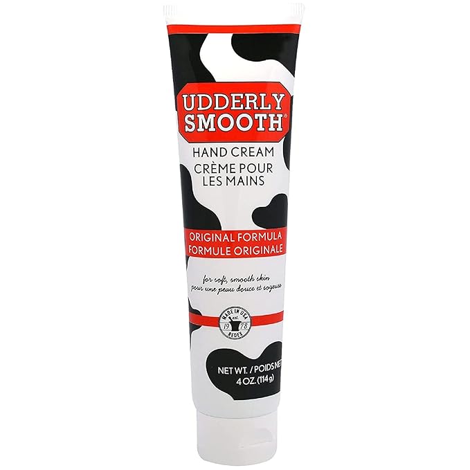 Udderly Smooth Hand Cream, Original Formula for Rough Dry Skin, Fast-Absorbing 24-Hour Moisturization, 4 oz (Pack of 6)