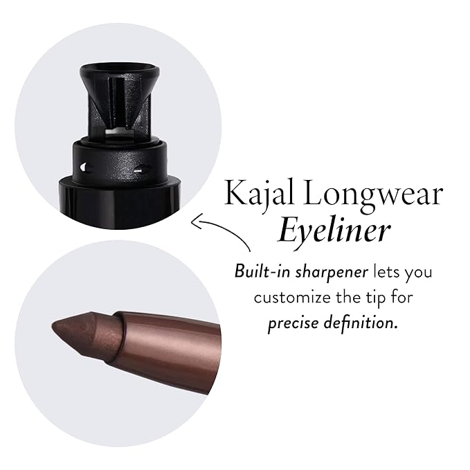 LAURA GELLER Laura’s 3 E’s Eyebrows, Eyelash & Eyeliner Kit for Mature Skin | Medium Brown | Kajal Longwear Eyeliner, Kajal Longwear Mascara & Bravo Brows Soft Pencil + Brush