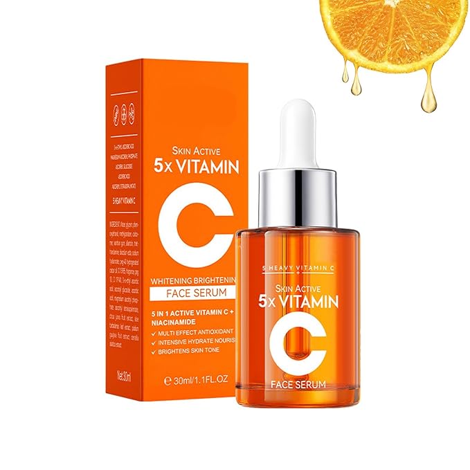 5X Vitamin C Serum for Face 30ml,Hydrating Face Essence,Hyaluronic Acid, Centella For Dull Facial Skin,Uneven Tone,Fine Lines,Pores, Dry Skin, Morning & Evening Skincare Women Gift
