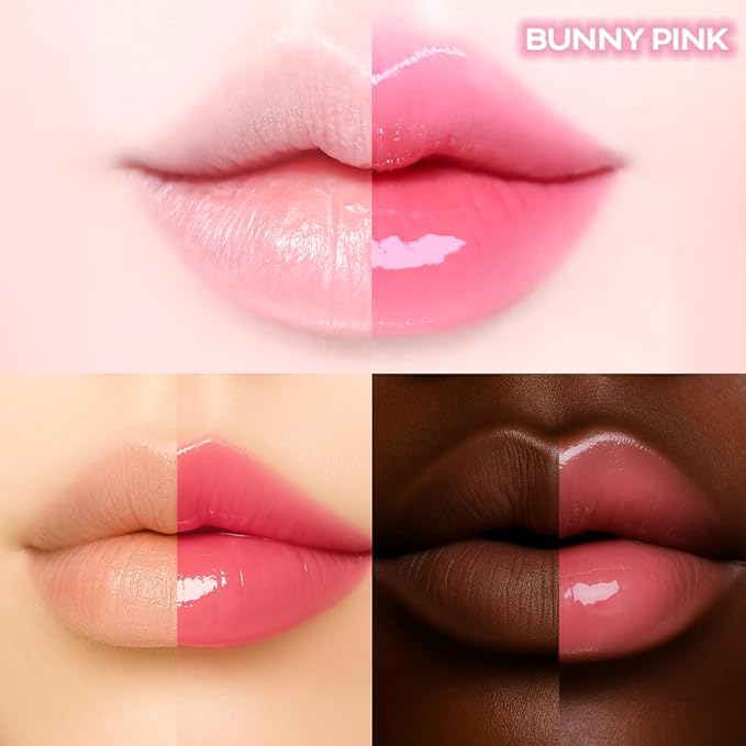 KEYBO Melting Change Plumping Lip Balm – Hydrating Glossy Tinted Lip Plumper, Non-Sticky MLBB Balm for Smooth, Natural Volume – Moisturizing K-Beauty Lip Treatment (03. Bunny Pink)