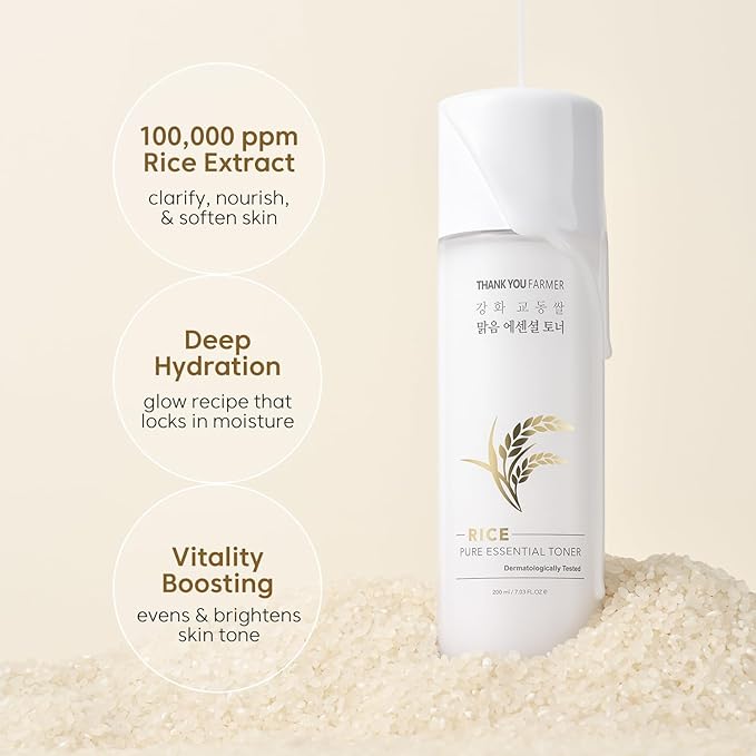 Rice Pure Essential Toner + Rice Pure Barrier Capsule Cream
