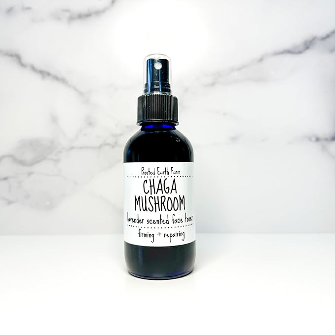 Chaga Lavender Face Toner - 4 fl oz - Herbal Mushroom Spray - Infused Natural Facial Mist for Dry Skin