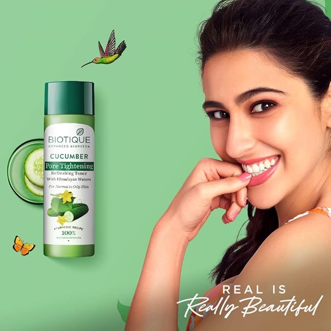 Natural Cucumber Pore Tightening Toner, pH Balanced, Botanical Extracts, for Normal & Oily Skin, 120mL, 2 Pack