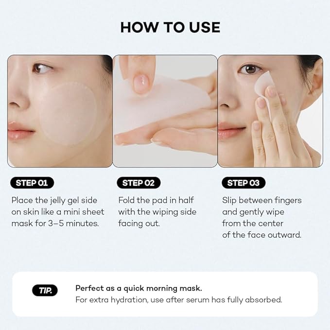 Hydrating V-Fit Dual Jelly Toner Pads, Deep Hydration & De-Puffing, Dual-Sided Cooling 2-in-1 Toner Pack and Wipe Pads with Hyaluronic Acid, Ceramides and Panthenol, 60 Pads