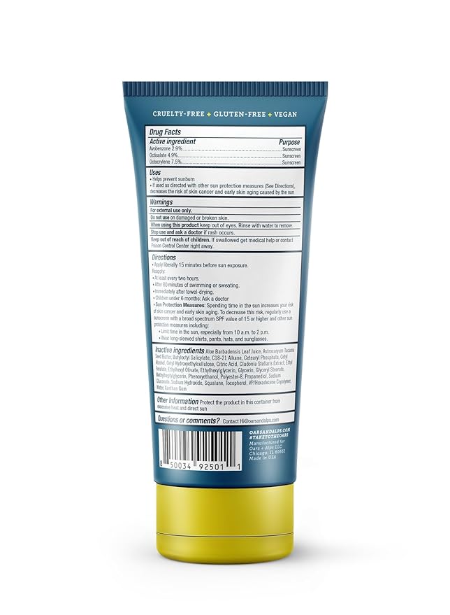 Oars + Alps Sunscreen Body Lotion for Everday Use, SPF 35 Body & Face Sunscreen Lotion, Infused with Aloe & Vitamin E, No White Residue, Water & Sweat Resistant, All Skin Types, Lightweight, 6oz, 2pk
