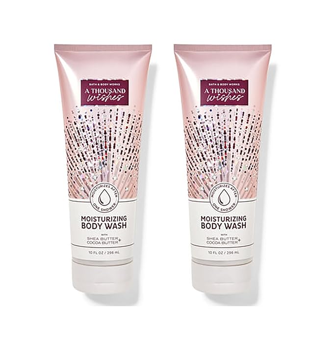 Bath and Body Works Moisturizing Body Wash with Shea Butter and Cocoa Butter 10 FL Oz / 296 ML - 2 Pack (A Thousand Wishes)
