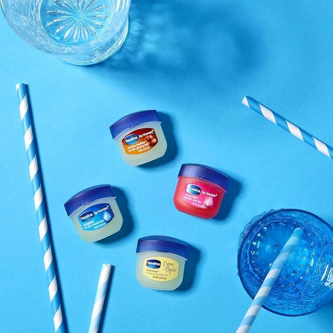 Vaseline Lip Therapy Original + Vitamin E, Mini 2-Packs (6 Jars) – Fragrance-Free Lip Balm, Moisturizer for Soft, Smooth & Glossy Lips, 0.25 Oz Ea