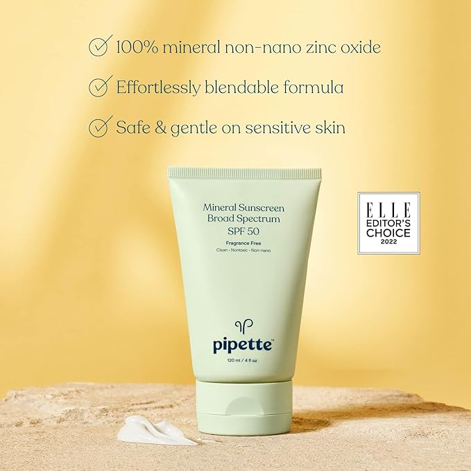 Pipette 100% Mineral Sunscreen Lotion + Stick Duo, Clean, Broad Spectrum with Non-Nano Zinc Oxide, UVB/UVA Sun Protection for Kids & Sensitive Skin, Hypoallergenic, Non-Toxic