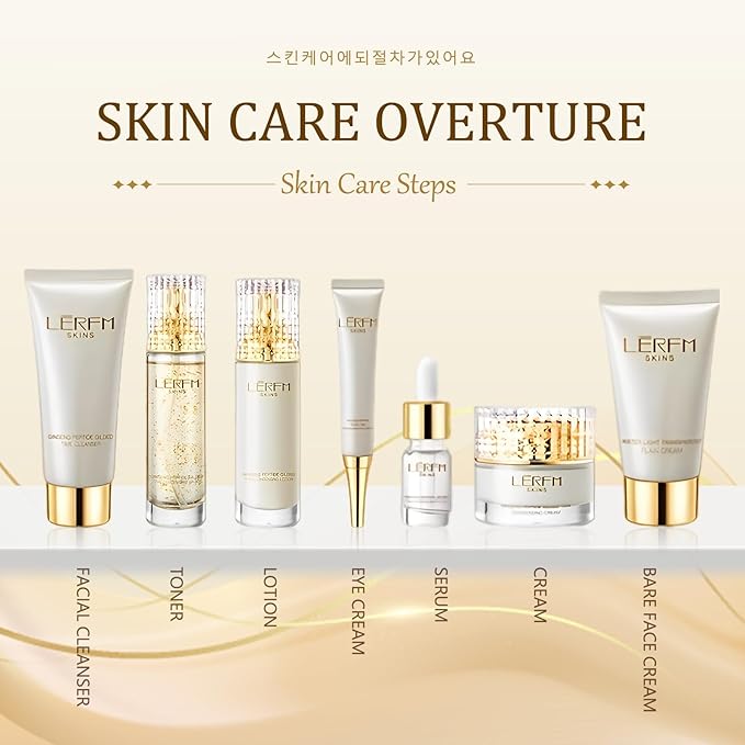 Anti Aging Skin Care Set - 10pcs - Face Skincare Kit with Collagen - Hydrating & Firming Skin, Include Toner, Serum, Lotion, Eye Cream, Face Cream, Korean -style Skincare Gift Sets for Women