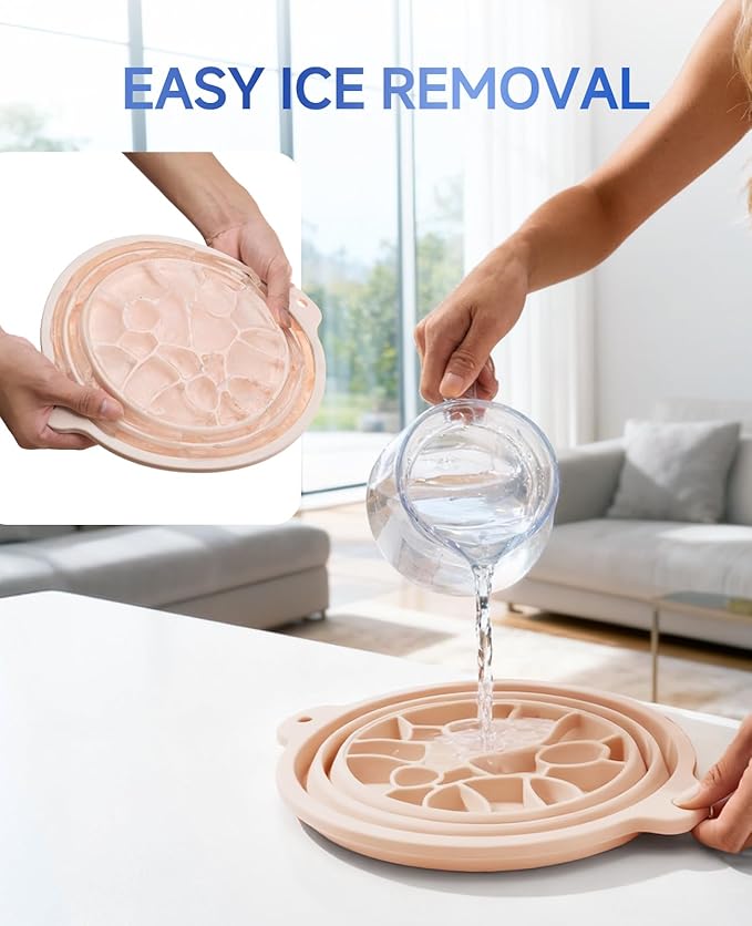 Face Ice Bath Bowl with Built-in Ice Tray for Cold Therapy, Collapsible Silicone Face Bowl for Ice Skin Tightening & Puffiness Reduction, Ideal for Home Use