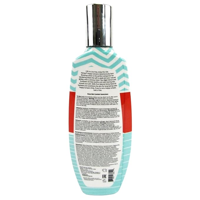 HEMPZ Happy Camperz Natural Bronzer - Herbal Moisturizing Self Tanning Lotion for Tanning Beds, Beach, Sun 8.5 Fl OZ