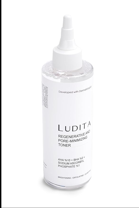 Regenerative and Pore-Minimizing Facial Toner with AHA 10%, BHA 2%, Sodium Ascorbyl Phosphate, Brightening Exfoliating Formula, 6.76 fl oz/200ml