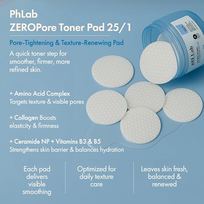 pH Lab Oil Control & Pore Minimizer Skincare Set, Zero Pore Cleansing Bar, Pore Tightening Toner Pad, Retinage Daily Quick Mask, Anti Acne Serum with Azelaic Acid