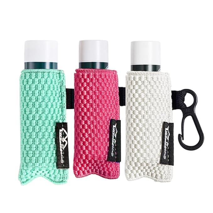 WK IEASON Lip Balm Sleeves Holder Keychain 3pcs Clip on Chapstick Keychain Holder Pouch Tight-Knit Elastic Lipstick Key Chain Holder