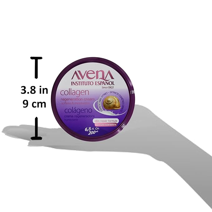 Avena Instituto Espanol Collagen Regeneration Cream, Softens & Moisturizes, Skin Repair Formula, 2-Pack, 6.8 Fl Oz each, 2 Jars.
