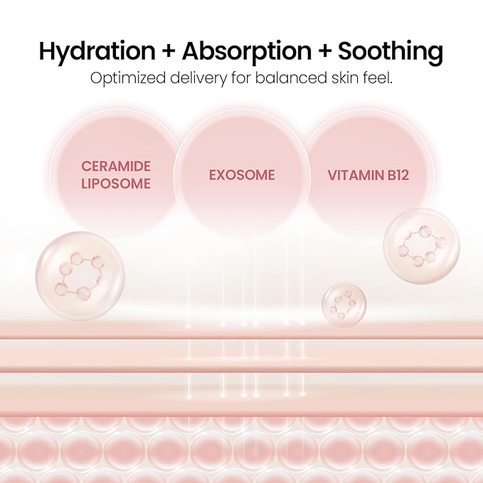 Exosome Pink Ceramide Toner – Korean Skincare Hydrating Milk Toner with Ceramides, Vitamin B12 & Exosome for Moisture, Skin Conditioning & Comfort (200ml / 6.76 fl. oz)