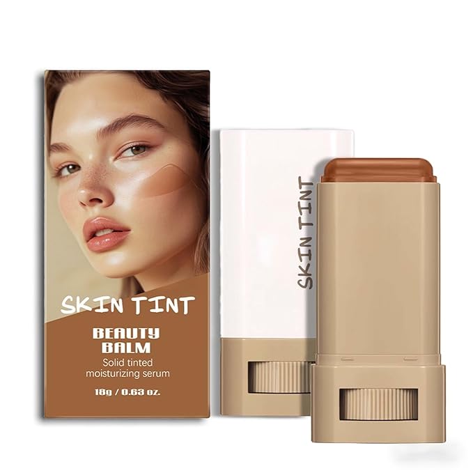 Tinted Moisturizer Stick - Foundation & Serum Hybrid for a Natural, Healthy-Looking Glow, Hydrating Skin Tint Balm with Buildable Coverage, Ideal for Mature & Dry Skin Types (# 03, 0.63 oz)