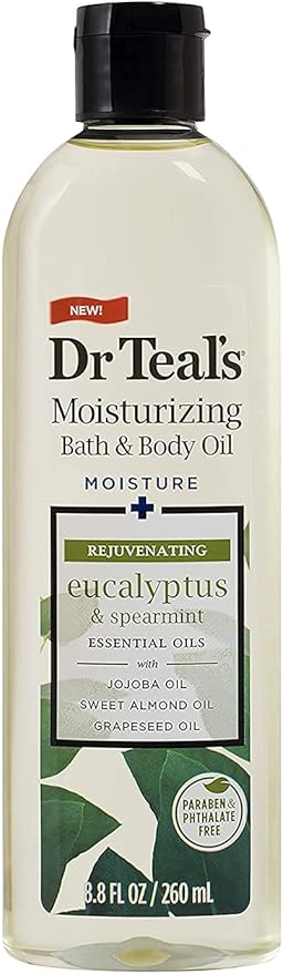 Dr. Teals Bath & Body Oil Variety Gift Set (3 Pack, 8.8oz Ea.) - Rejuvenating Eucalyptus, Ultra Rich Shea Butter, & Nourishing Coconut Oil - Essential Oils Hydrate Skin & Alleviate Stress