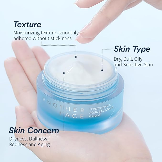 ANOTHERFACE PEPTATHENOL™ Aqua Balance Cream + Toner Set, Skin Barrier Repairing, Firming & Smooting Skin for Anti-Aging, Deep Moisturizing for Sensitive & Dry Skin,Vegan, Korean Skin Care