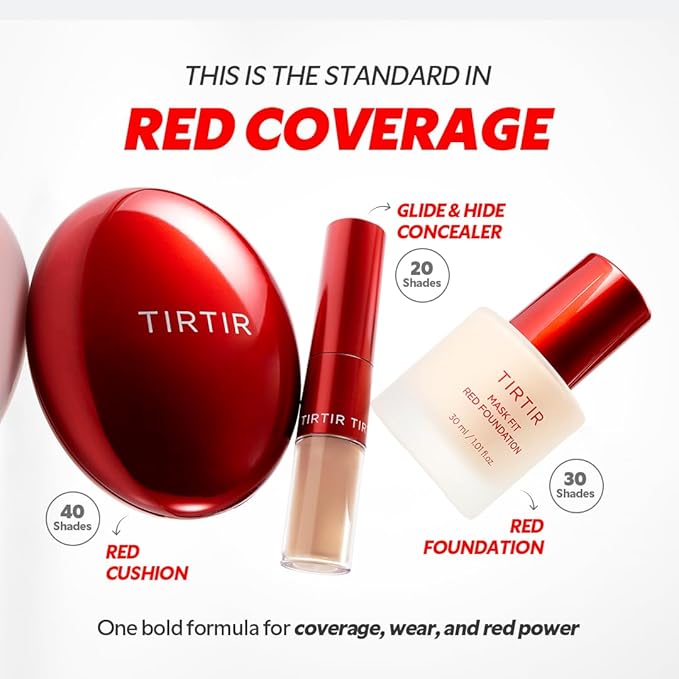 TIRTIR Mask Fit Red FoundationㅣLong Lasting Flawless Coverage, Energy Essence, Lightweight, Hydrating, Pore-Blurring, Breathable Satin Finish, Makeup, Radiant Skin, #34W Toffee, 1.01 Fl Oz