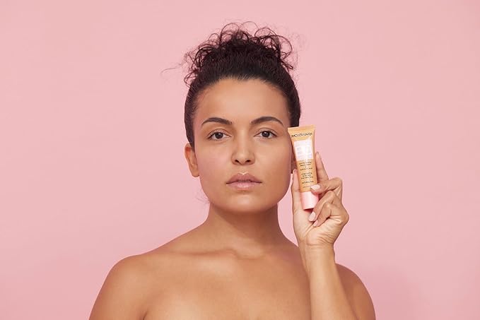MCoBeauty Miracle BB Cream Natural Tan - Skin Tint Foundation Primer with Hyaluronic Acid Glycerin - Lightweight Dewy Coverage Tinted Moisturizer for Face - Vegan Cruelty Free Makeup, Tone Balancing
