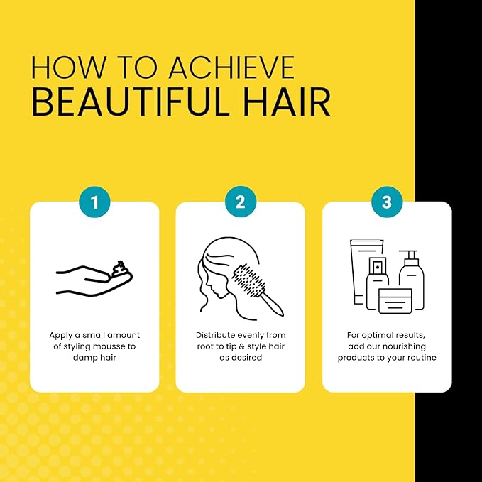 The Hair Diagram - Ashley Marie Styling Mousse with Frizz Control - Natural Ingredients - Volumizing & Moisturizing Curly Hair Mousse - Quick Dry, No Flake - Color Safe - Paraben & Sulfate Free - 7oz