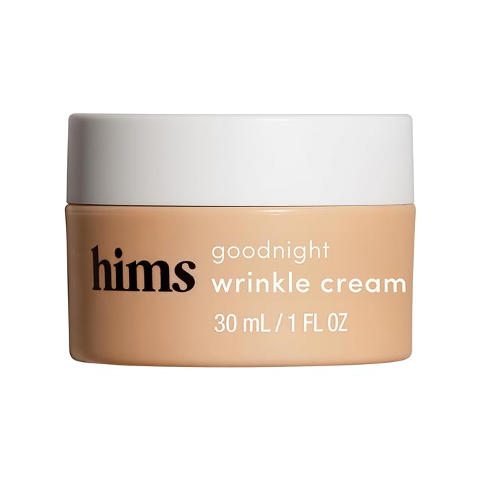 hims Goodnight Wrinkle Cream - Hyaluronic Acid & Shea Butter - Face Moisturizer for Fine Lines & Dry Skin - Deep Hydration Night Cream for Men - Non-Greasy, Paraben-Free & Vegan - 1 Fl Oz