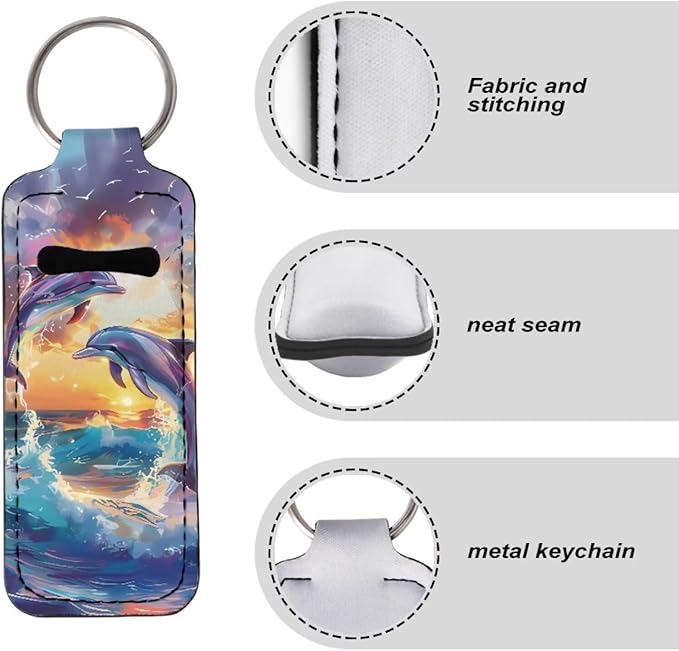 Lipstick Holder Keychain, Cute Keychains for Lip Balm Holder, Neoprene Lipstick Sleeve Pouch for Women Men Teens